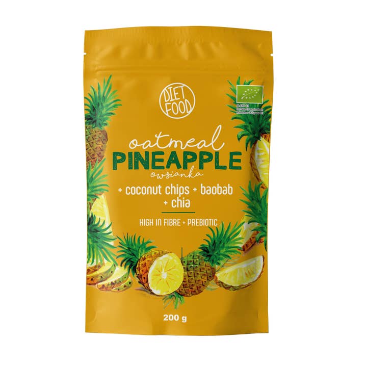 Bio Oatmeal Pineapple with Prebiotic 200 g for wholesale by Diet Food
