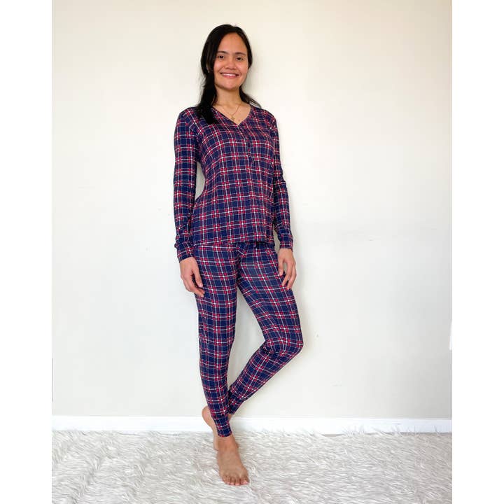 Ropa de salón Hendrix Plaid de manga larga para mujer para venta al por mayor de Snugabutter LLC