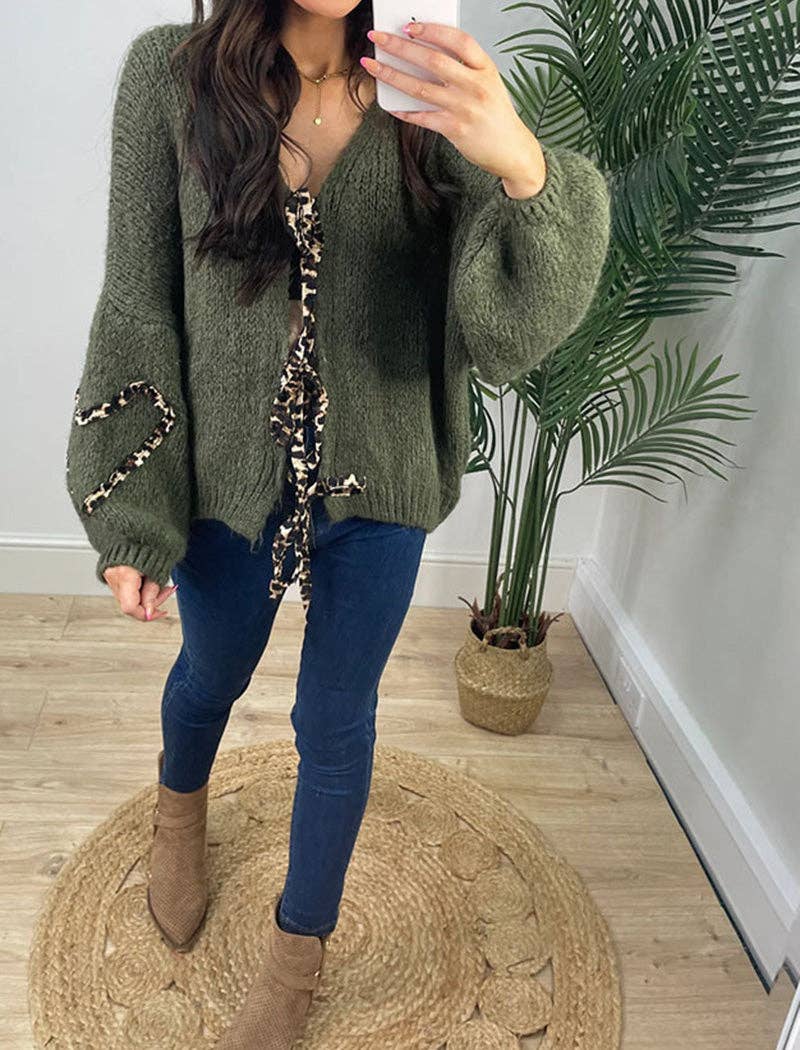 Masyal – Engroshandel Pullover - Dame – Striktrøje med bindebånd og hjerteaccenter7