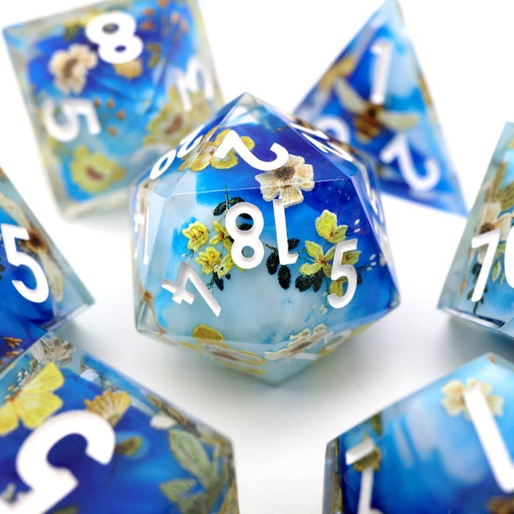 Honeyed Horizon | Art Core Dice| 7-Polyhedral Set for wholesale by Tabletop Dominion Limited