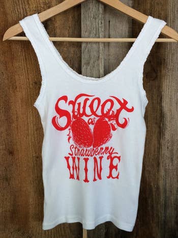 On The Road Again Vintage Lace Tank, White/Red