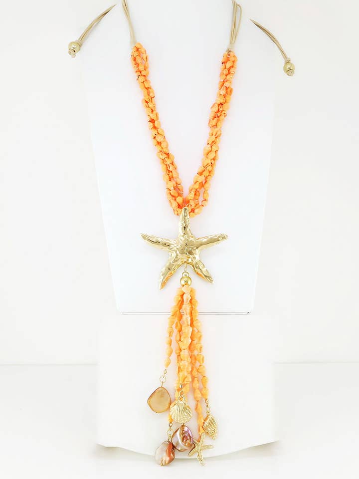 BOHEMIAN NECKLACES WITH SHELLS AND STARFISH for wholesale by SWEET MAGIC MODA Y COMPLEMENTOS