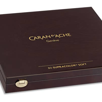 Caran d'Ache - Wholesale Colored Pencil - Set of 80 Colored Pencils SUPRACOLORâ„¢Aquarelle in Wooden Box