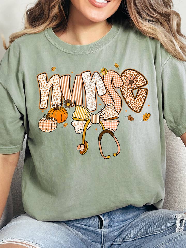 Wholesale Accessory Market - Wholesale Screen Printed T-Shirt - Women's - Harvesting Health Nurse Comfort Colors Adult Ring-Spun Cotton Tee