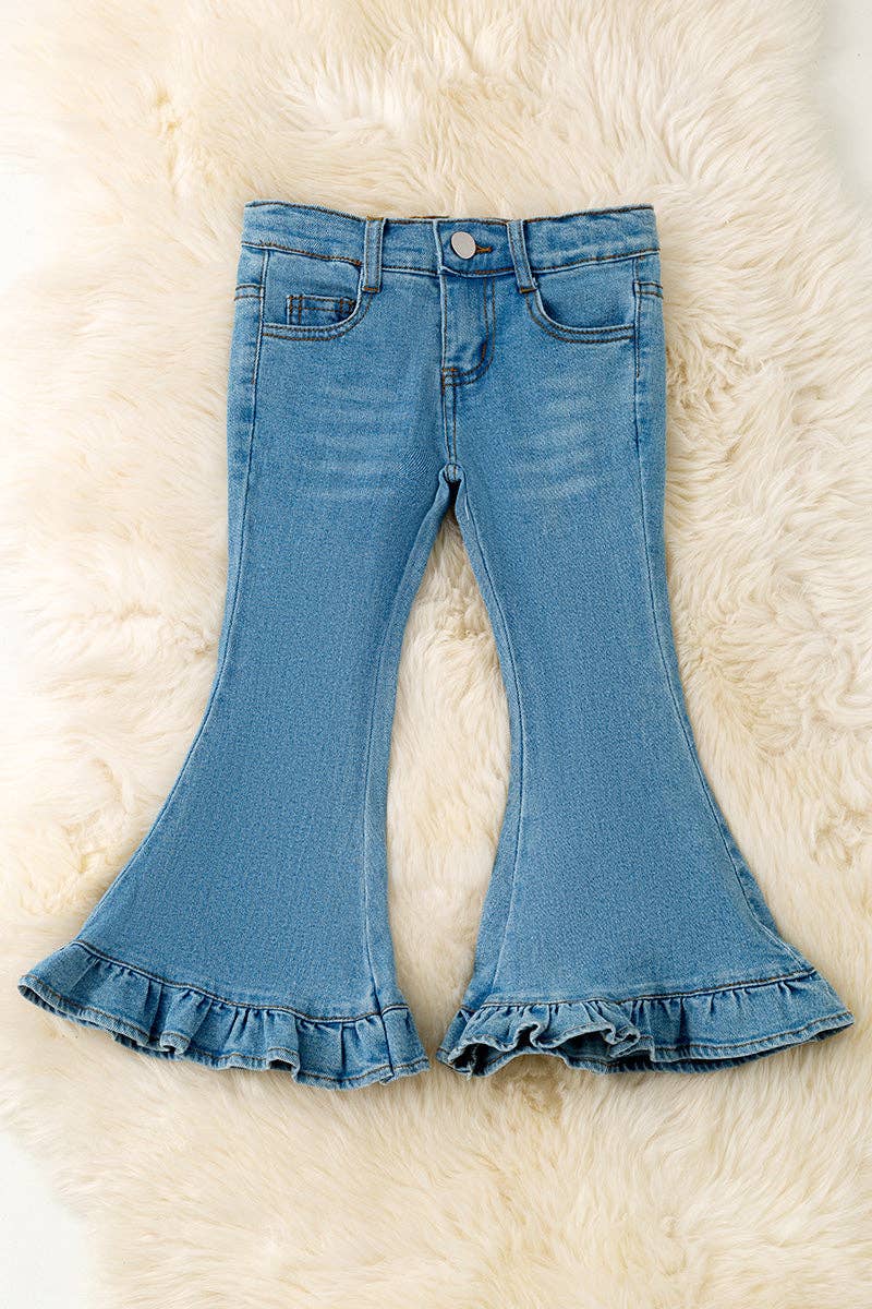 【未使用品】RUFFLE DETAIL DENIM PANTS Wholesale ruffle jeans for your store