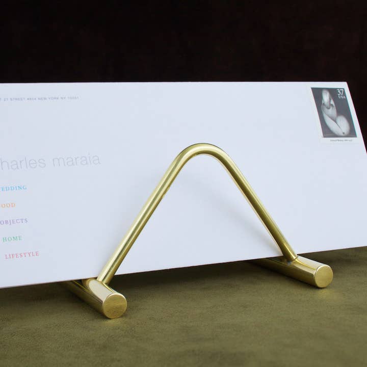 FSA Leather Goods - Wholesale Desk organiser - Brass Rod Letter Stand1