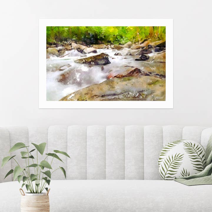 Giclee Art Prints, Great Smoky Mountains, Bergbeek voor wholesale door G.O.A.T House of Creative