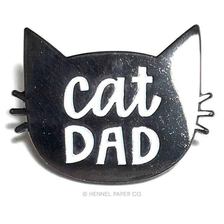 Enamel Pin - Cat Dad for wholesale by Hennel Paper Co.
