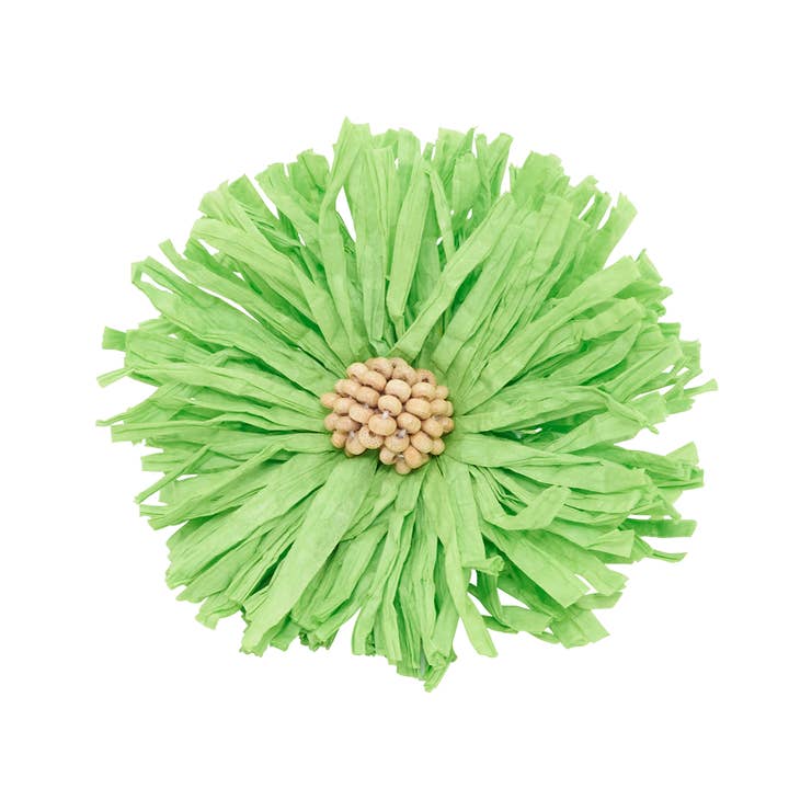 Fennco Styles - Wholesale Napkin Ring - Green Raffia Flower Napkin Ring 1