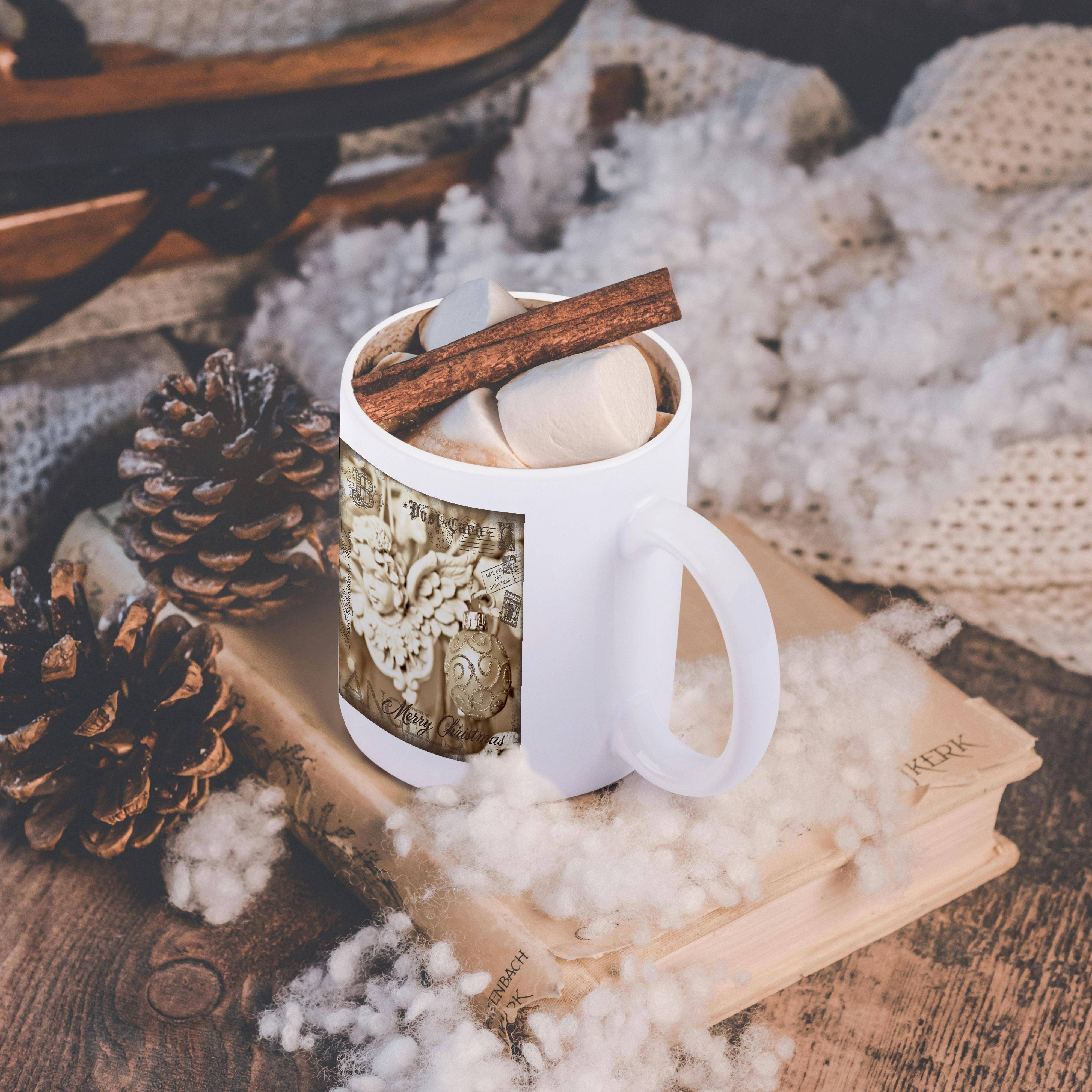 3dRose - Wholesale Coffee Mug - 3dRose, Mixed Media Art Christmas Photography Collage With Angel, Mug11