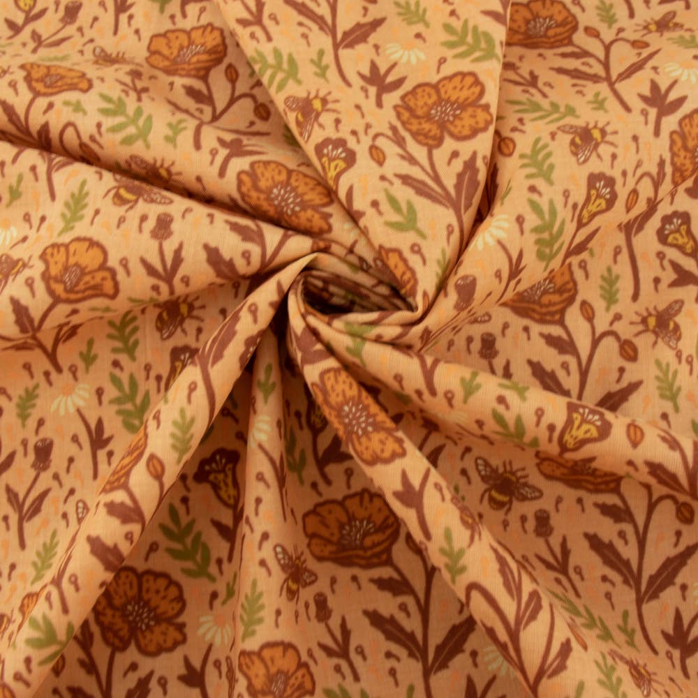 Birch Fabrics – wholesale Tygrulle – Vallmo Peachy Gräsmatta2