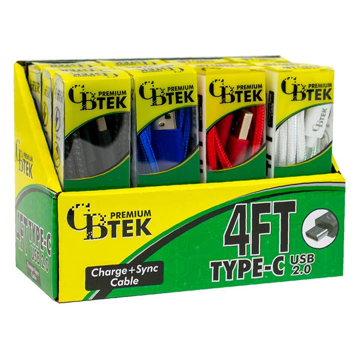 CBTEK Type-C 4ft Cables for wholesale by CB Distributors, Inc.