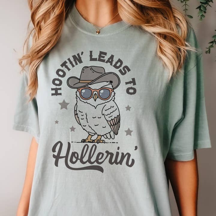 Western Sarcastic Hootin Lead to Hollering Owl Graphic Tee for wholesale by Par.tees by Party On!