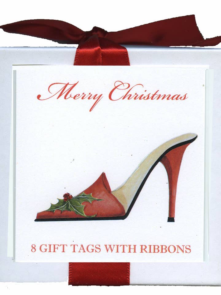 Holiday Shoe 8 Gift Tags in Gift Box for wholesale by Stevie Streck Designs