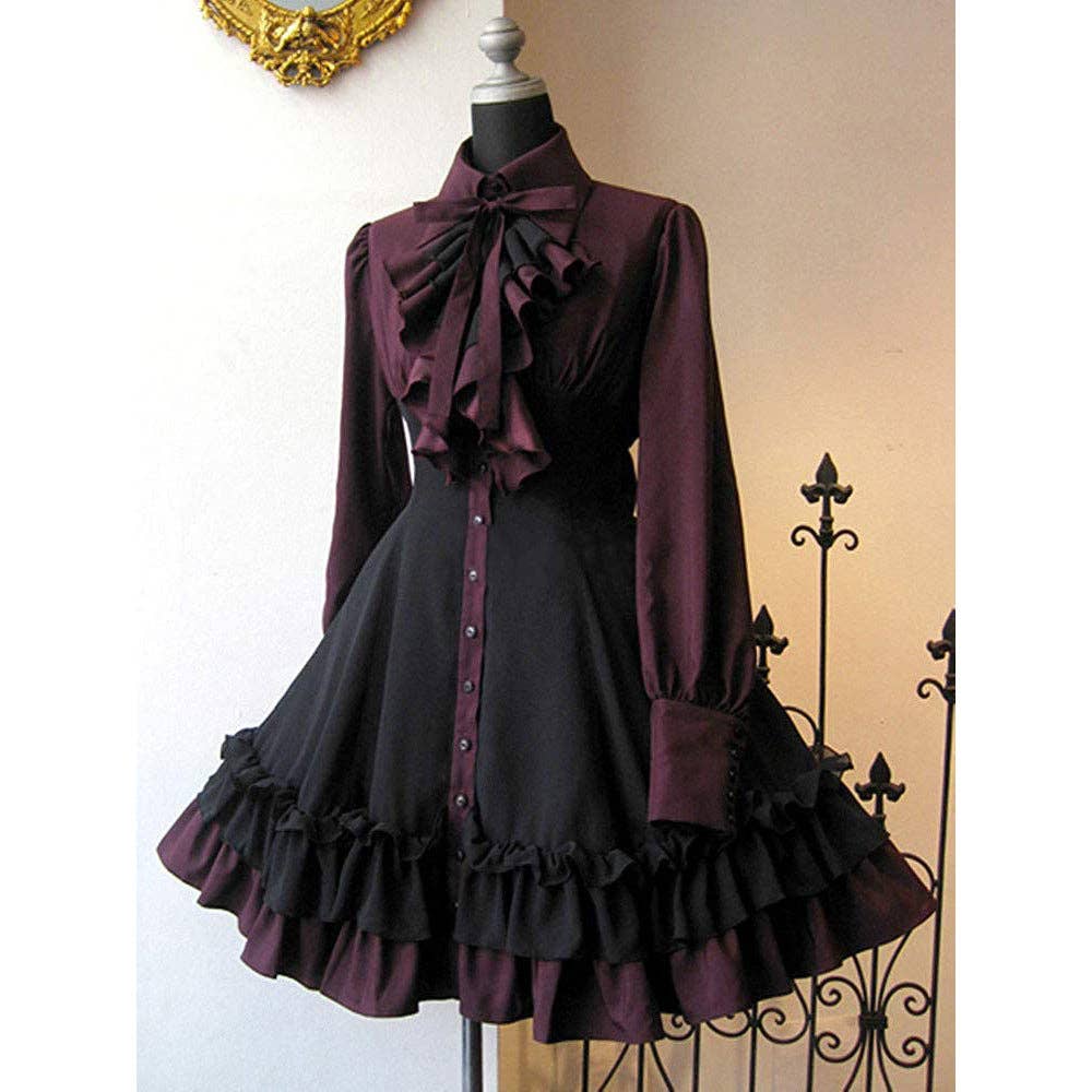 23400 Abito gotico con fiocco rinascimentale stile steampunk per donna in vendita all'ingrosso su Faire1