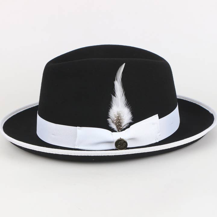 Domingo | Fin Australsk Uld Fedora Hat | Sort for engroshandel hos Steven Land