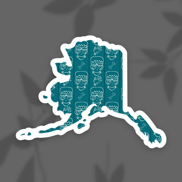 Alaska Frankenstein State Sticker for wholesale by The State Stickers