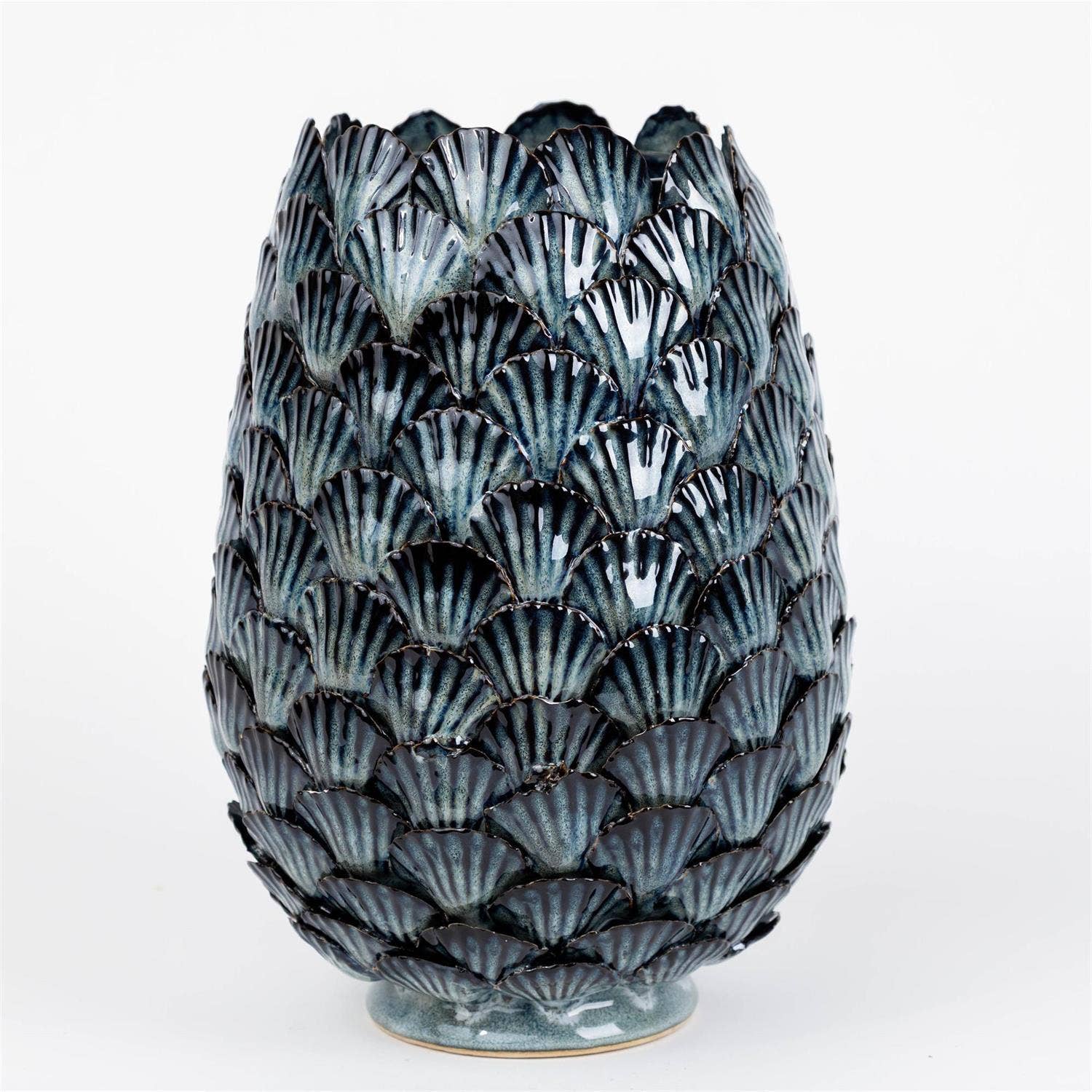 Audrey's Home & Gift - Wholesale Vase - Vase - Blue Hand Applied Seashells (PC)3