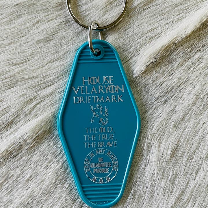 Motel Key Fob - House Velaryon (HotD, GoT) for wholesale by The 3 Sisters Design Co.