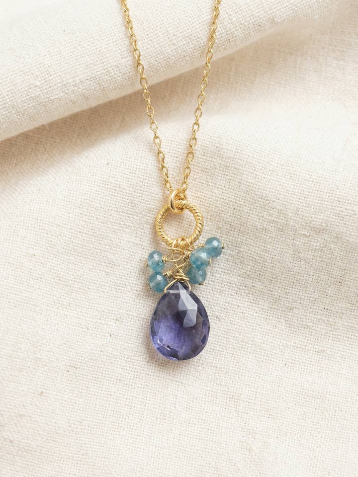 Delicate Gemstone Charm Necklace – 14K Gold Fill - N273 for wholesale by Treisi