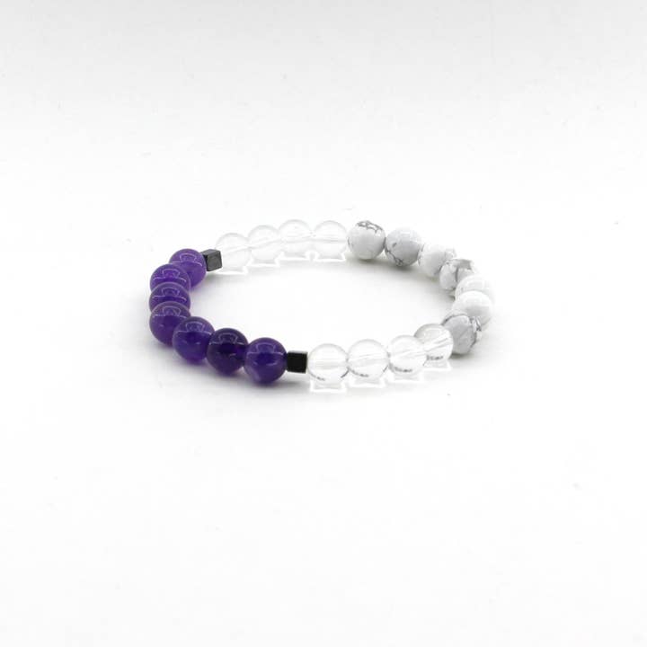 Bevidsthed Access - Amethyst, Howlite, Clear Quartz, Hæmatit - Gemstone Armbånd for engroshandel hos Omen Bazaar LLC