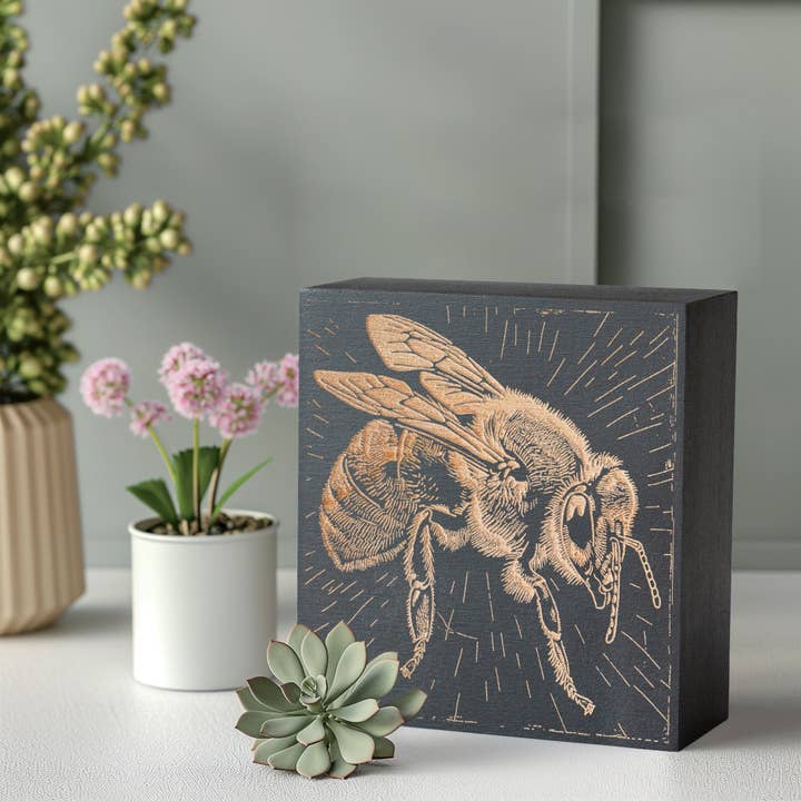 Honey Bee Engraved Illustration for wholesale by Benoit's Design Co.