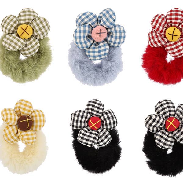 Elásticos de Cabelo para Senhoras com Tema de Flores em 5 Cores Sortidas por atacado de Nima Accessories Inc