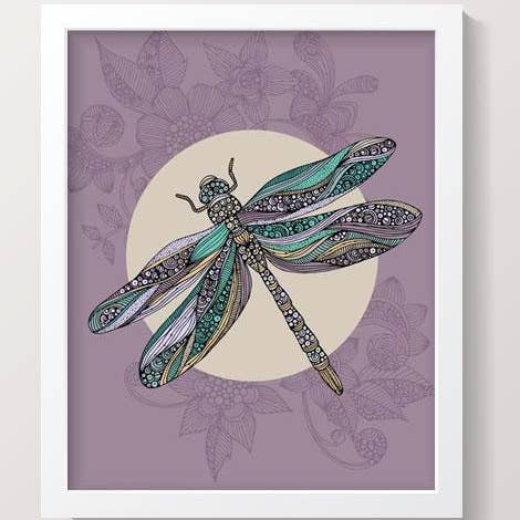 Stampa artistica opaca firmata Dragonfly 8x10 per la vendita all'ingrosso da parte di Valentina Harper