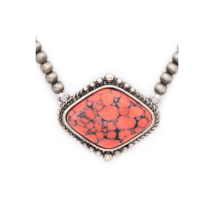 Rope & Spurs - Wholesale Pendant/Charm Necklace - Stone Pendant Beads Layer Choker Necklace