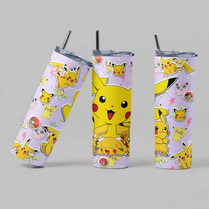 The Geek Boutique - Wholesale Insulated Mug/Tumbler - Pika Pokeball Anime Video Game TV Inspired Tumbler