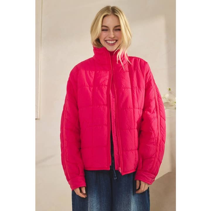 Overfit Qulited Zip Up Packcable Puffer Jackets for wholesale by BNS