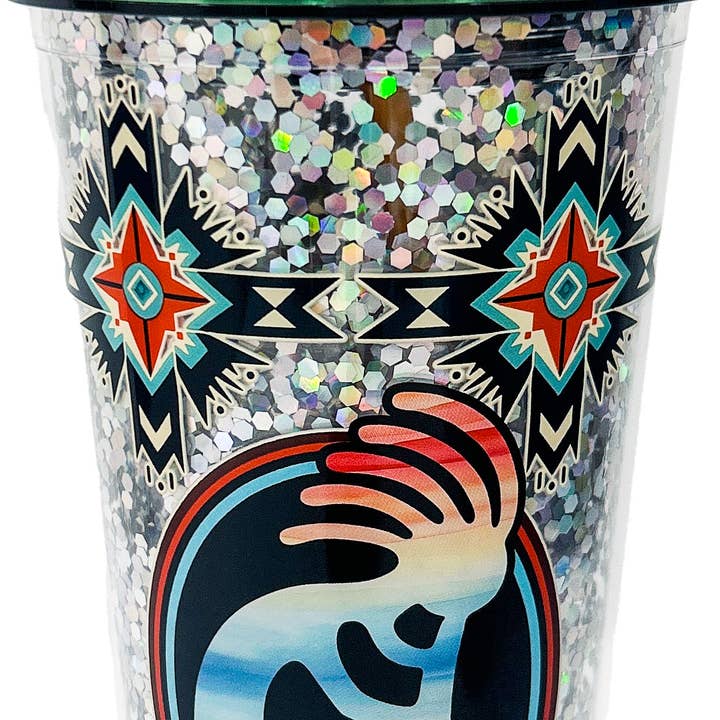 Kokopelli 32oz Glitter Cup for wholesale by Spoontiques, Inc