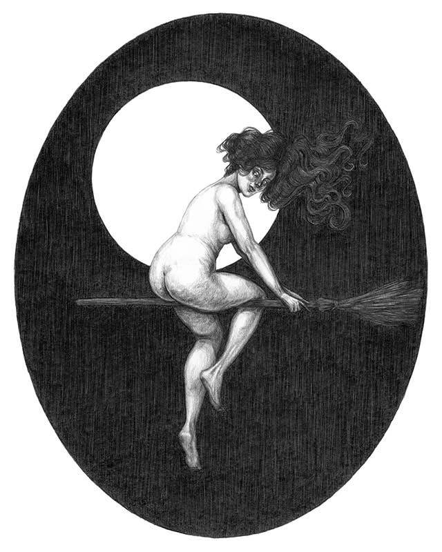 Caitlin McCarthy Art - Vendita all'ingrosso Stampa artistica - Stampa d’arte fine « Partenza per il sabato » - Strega1