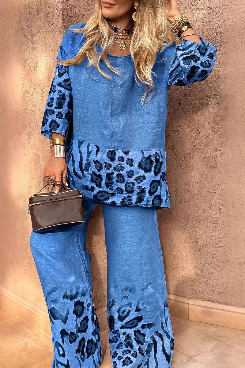 Mccolin – Großhandel Set aus Oberteil und Hose (NICHT Loungewear) – Damen – Zweiteiliges Set mit Leopardenmuster5