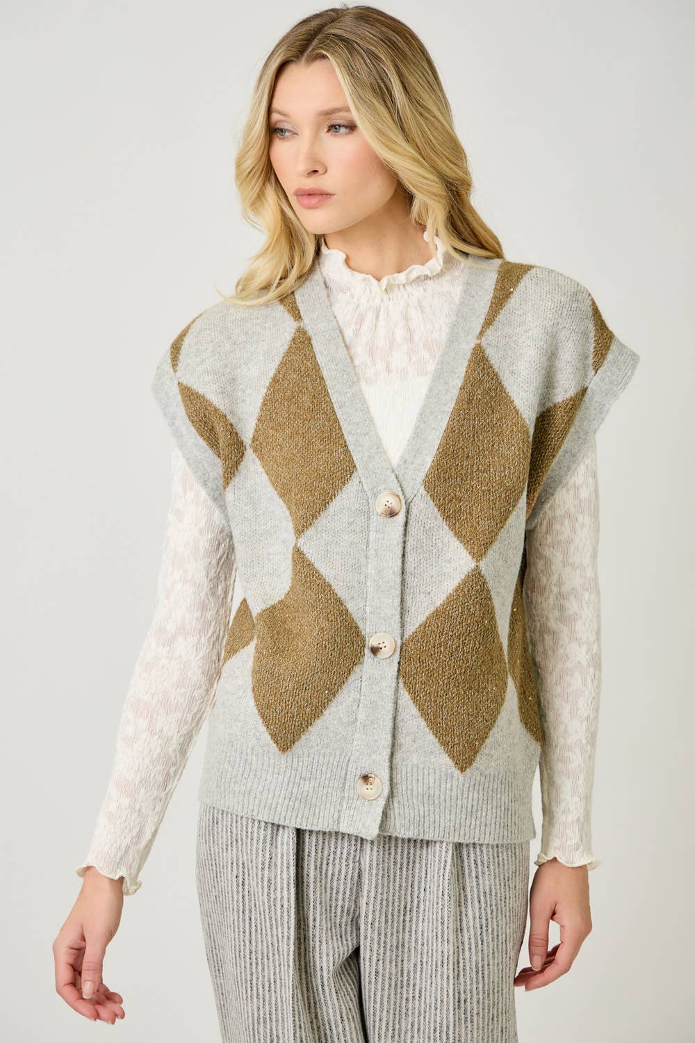 Mystree – wholesale Sleeveless sweatshirts – Women′s – 61140 Argyle Sweater Vest17