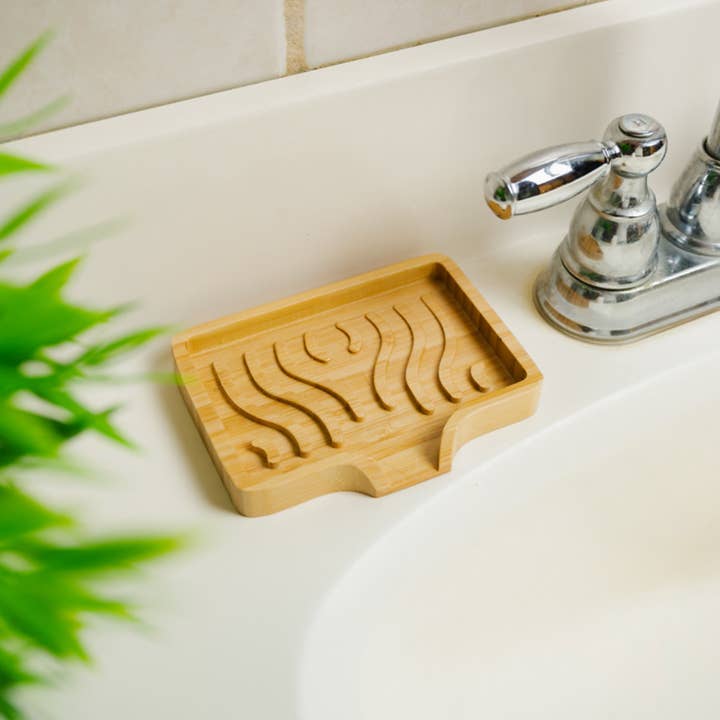 Bamboo Switch - Wholesale Bath Soap Dish - Bamboo Soap Lift | Wavy | Soap Bestseller