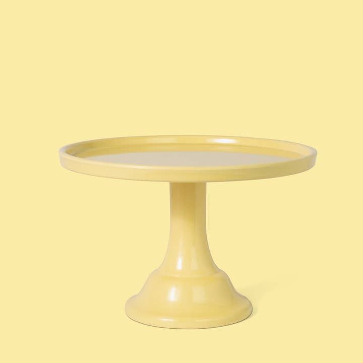 Melamine Cake Stand Small- Daisy Yellow 8.5 inch for wholesale by Joyeux Company