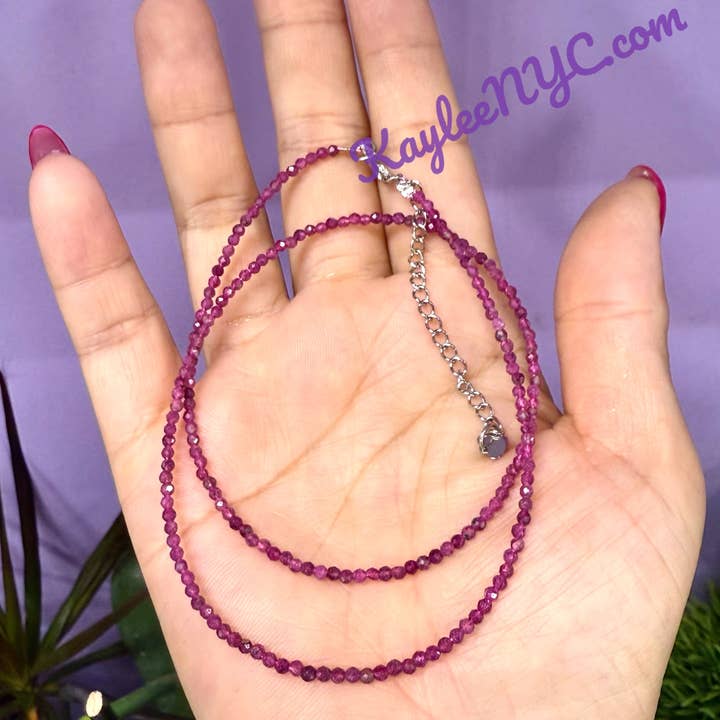 KayleeNYC - Wholesale Spiritual Stone/Crystal - 2mm Natural Ruby Necklaces Crystal8