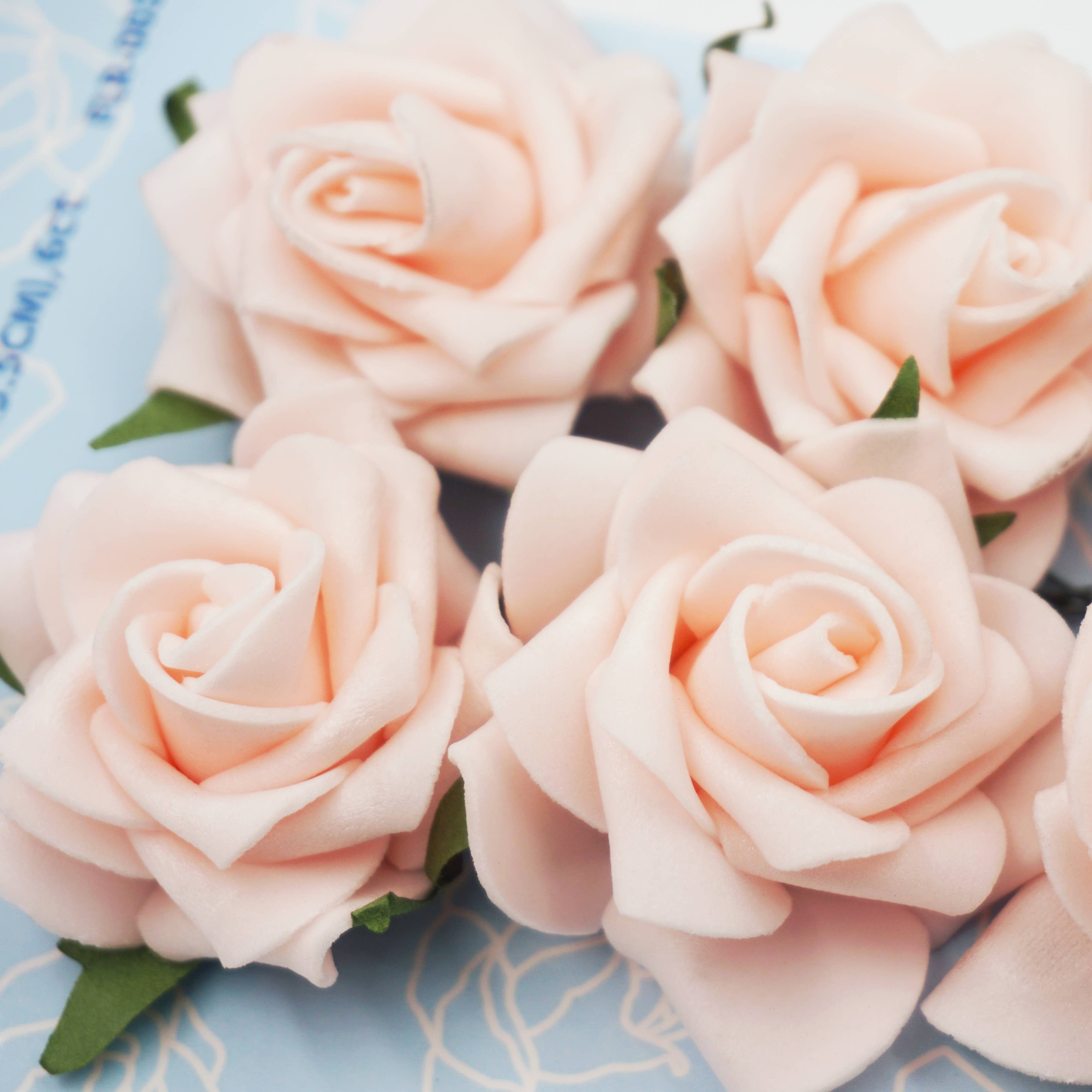 Angels Craft - Wholesale Artificial Flowers - Foam Flowers (Roses) with wire, 2.17" 6-ct7