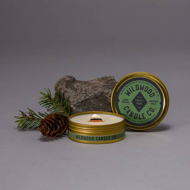 Wildwood Candle Co. - Wholesale Travel Candles - 4 oz Forest Park Travel Tin Candle1