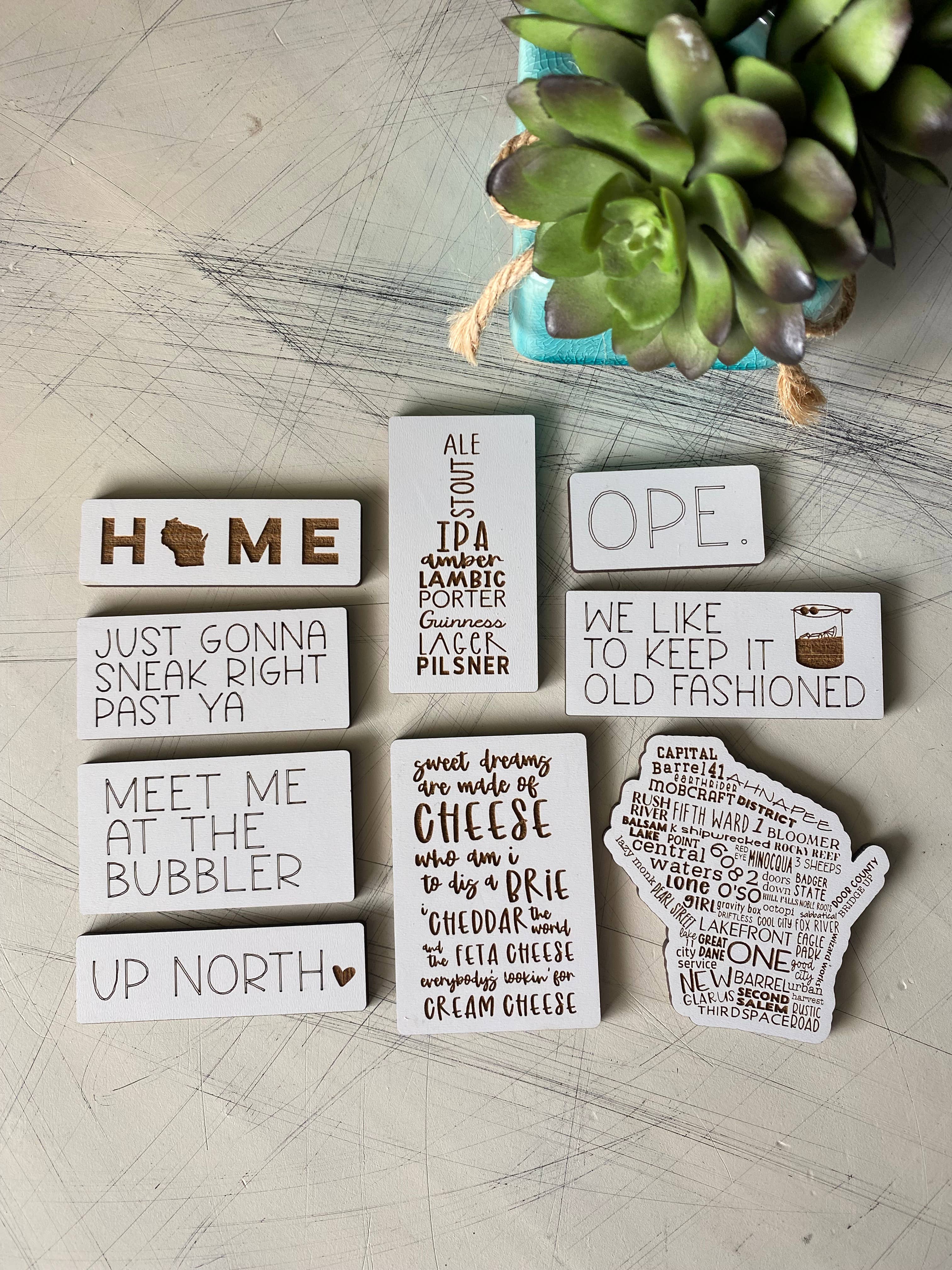 Novotny Designs - Wholesale Magnet - Wisconsin themed refrigerator magnet set3