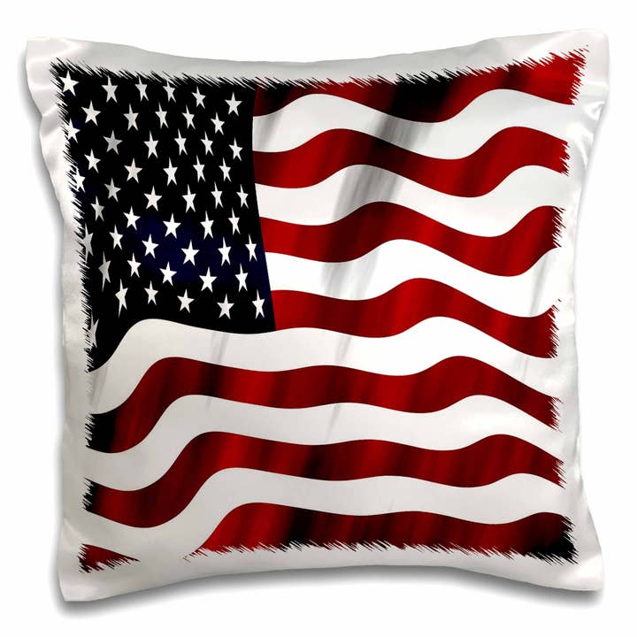 3dRose, Eine Nahaufnahme einer welligen patriotischen amerikanischen Flagge in Rot, Weiß und Blau, Kissenbezug für den Großhandel von 3dRose