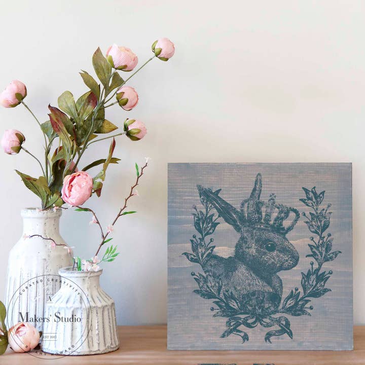 A Makers' Studio - Wholesale Stencil/Craft Die - Bon Bon Bunny - Mesh Stencil 8.5x11