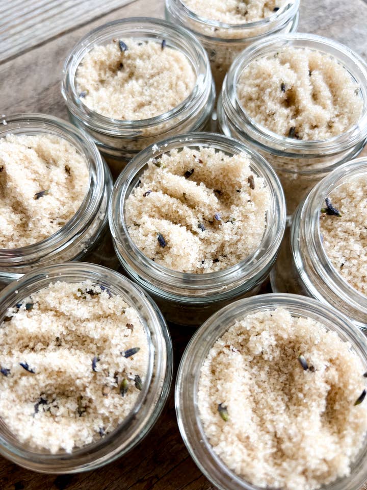 Lavender + Peppermint Lip Scrub for wholesale by Barbara Alanis Handmade