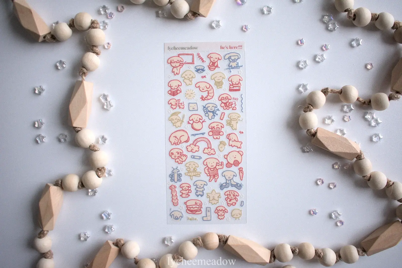 Lycheemeadow - Vente Autocollant - Il est là !!! Feuille d'autocollants transparente7