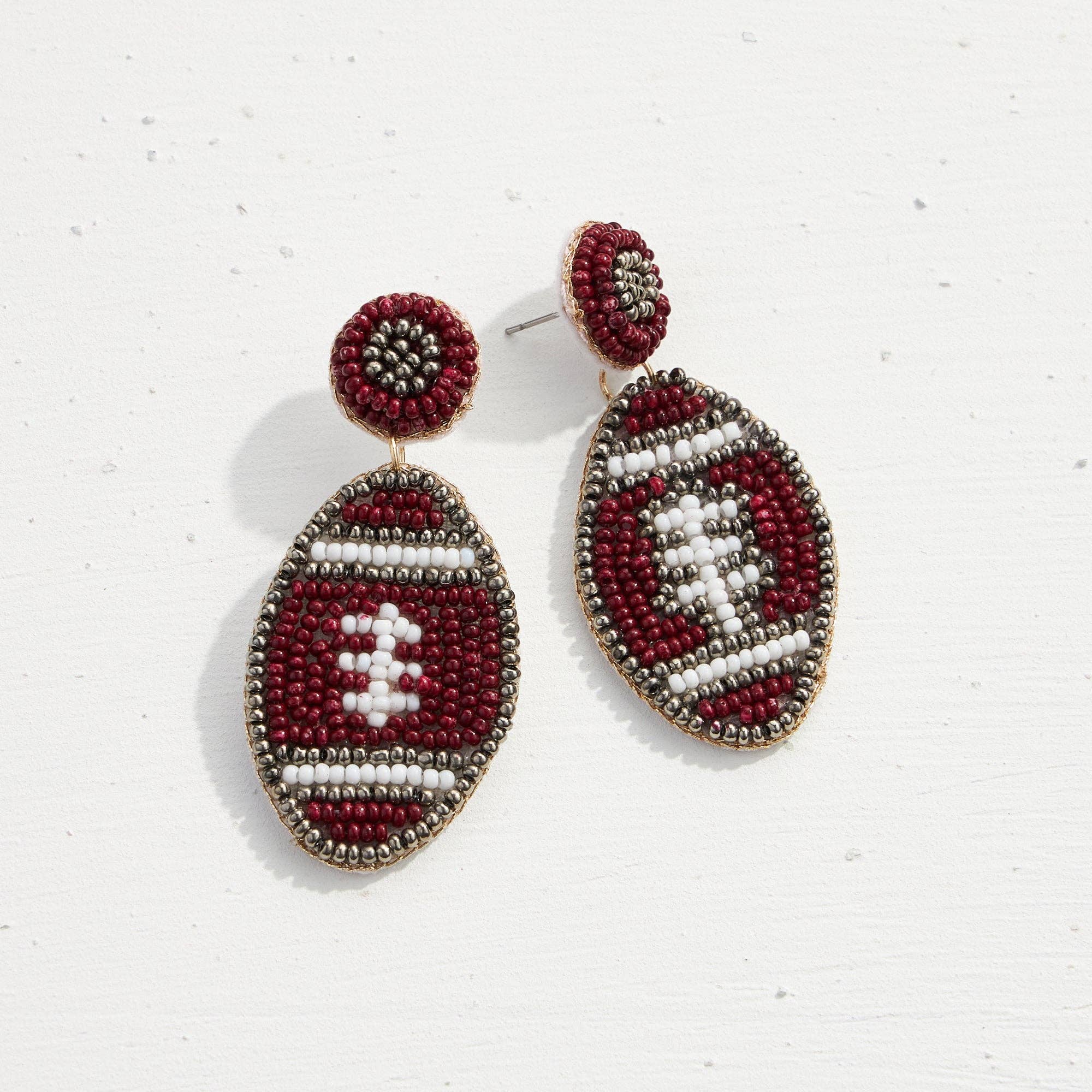 Frem - Wholesale Dangle Earrings - College Football Seed Bead Earrings15