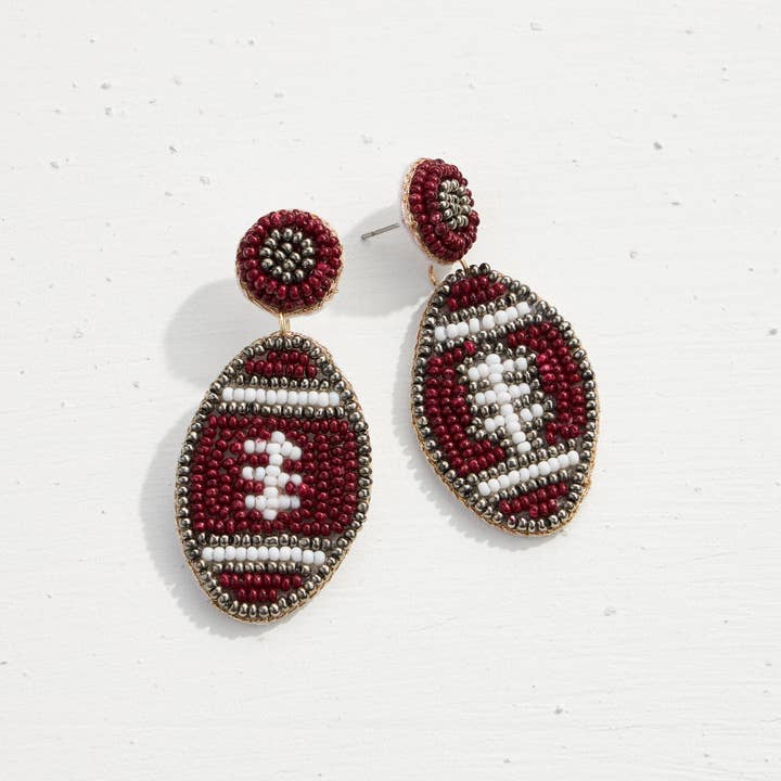 Frem - Wholesale Dangle Earrings - College Football Seed Bead Earrings15