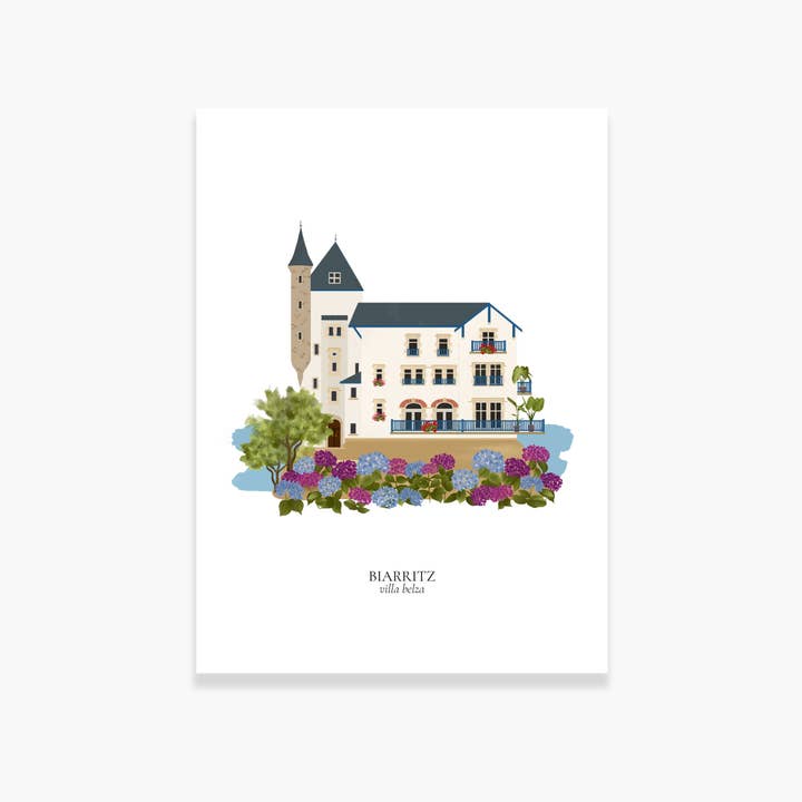 Maison Célestine - Venta al por mayor Tarjetas de felicitación - Mapa Biarritz, Villa Belza