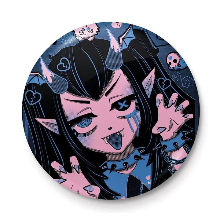 Cosmic Boop (Goth Girl Spooky Selfie) Button Badges for wholesale by Pyramid International