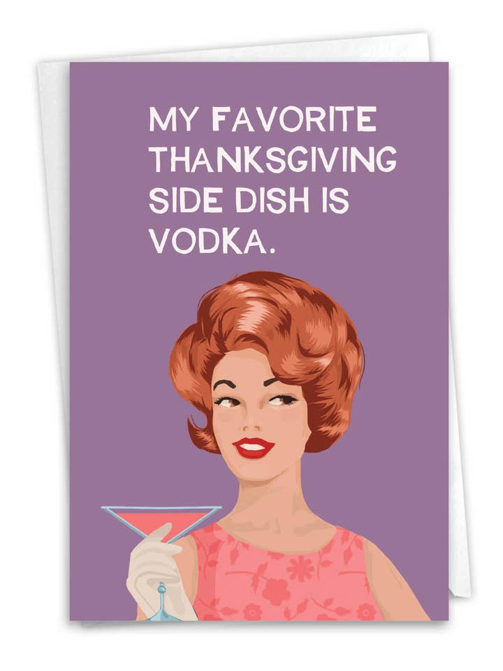 Carte de Thanksgiving - Plat d'accompagnement vodka pour la vente par NobleWorks